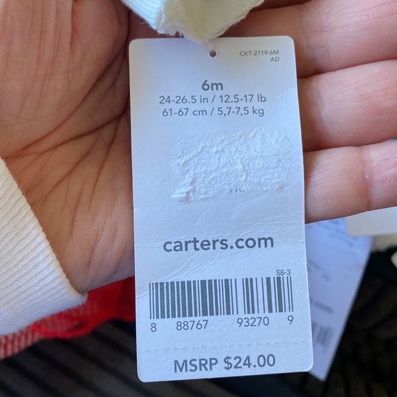 NWT Carter's Baby Girl “Merry & Bright" Tee & Tutu Pants Set Christmas 3M & 6M - Picture 2 of 4